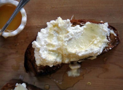 Ricotta Crostini with Chestnut Honey