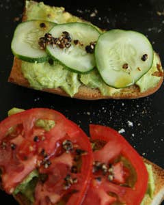 Open-Face Avocado and Goat Cheese Sandwiches