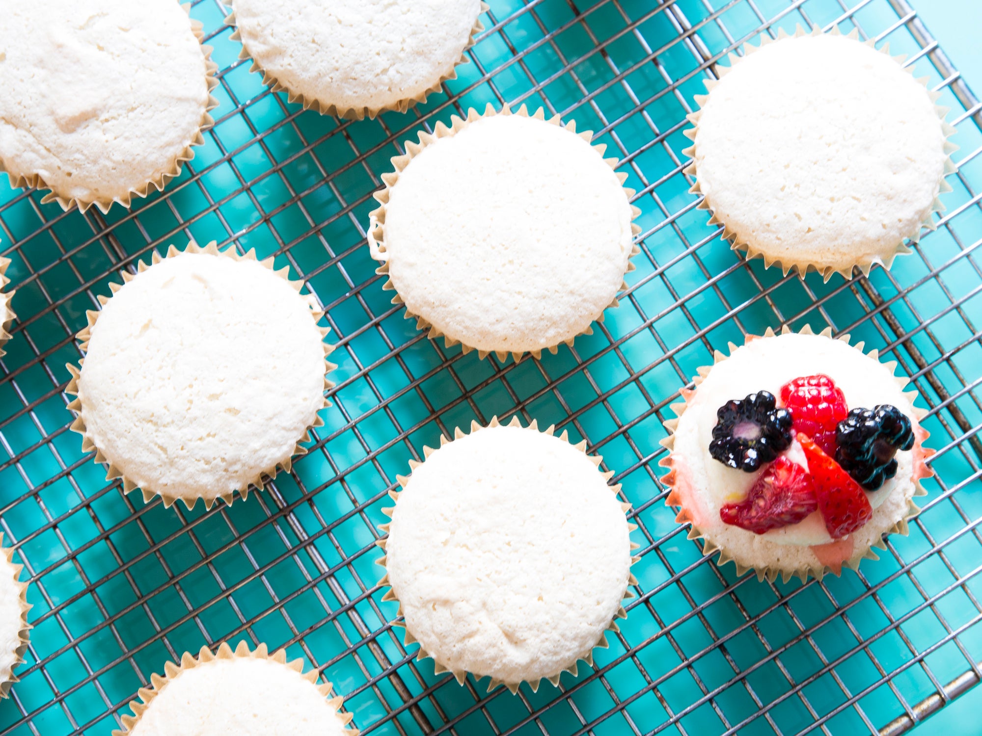 image of Angel Food Cupcakes With Lemon Mascarpone Frosting recipe by Saveur