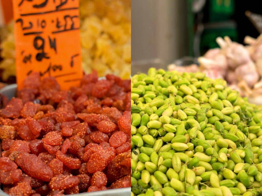 Dried Strawberries and Green Garbanzos