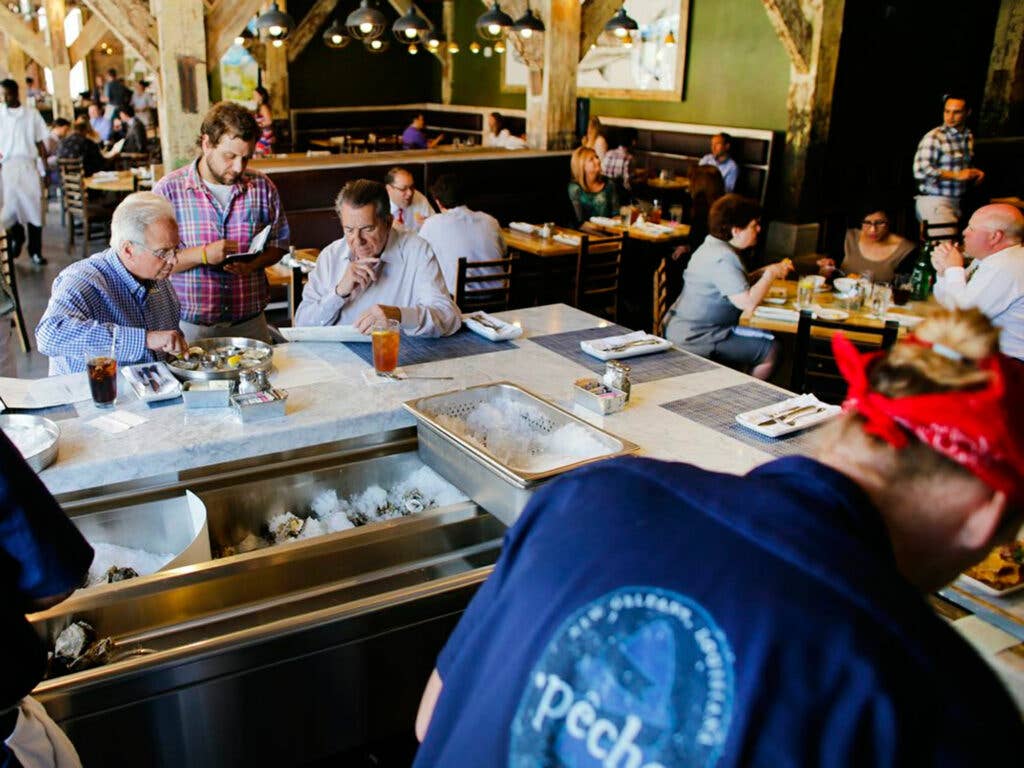 Interior of Peche Seafood Grill