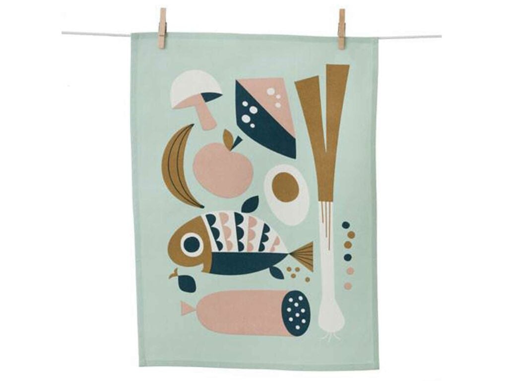 copenhagen painted tea towel