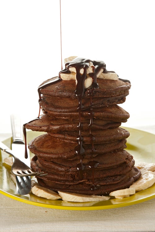 Whole Grain Chocolate Banana Pancakes