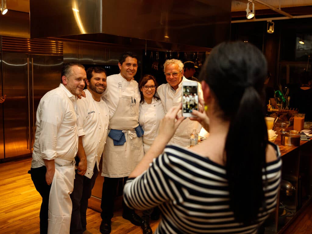 From left to right: Chef Edwin Bellanco, Chef Galen Zamarra, Chef Shea Gallante, Chef Amy Thielen, and Chef David Bouley
