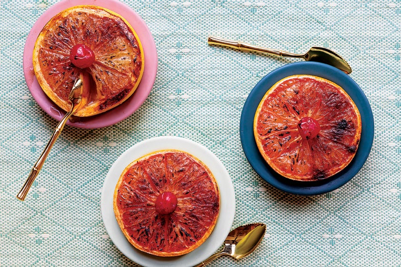 Rum-broiled grapefruit