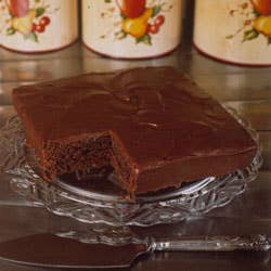 Aunt Sabella’s Black Chocolate Cake with Fudge Icing