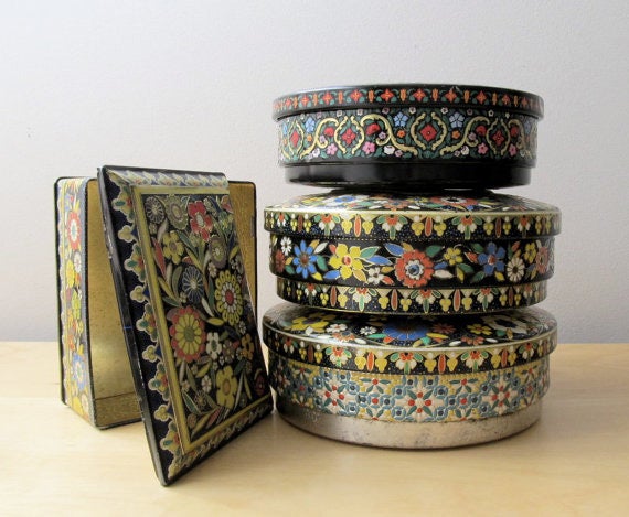 Enchanting Vintage Belgian Cookie Tin with Still Life: A Stylish Time Travel  to the 1960s-1970s!, VINTAGE TINS