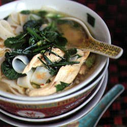 Hanoi Noodle Soup with Chicken, Baby Tatsoi, and Bok Choy