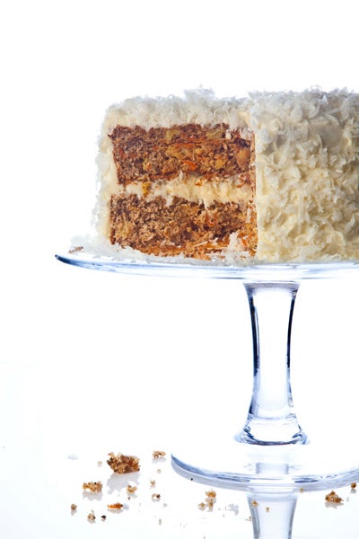 Walnut Carrot Cake with Coconut Cream Cheese Frosting