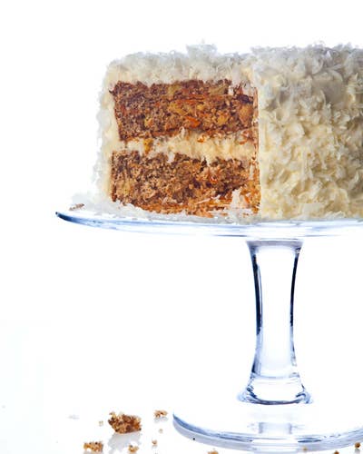 Walnut Carrot Cake with Coconut Cream Cheese Frosting