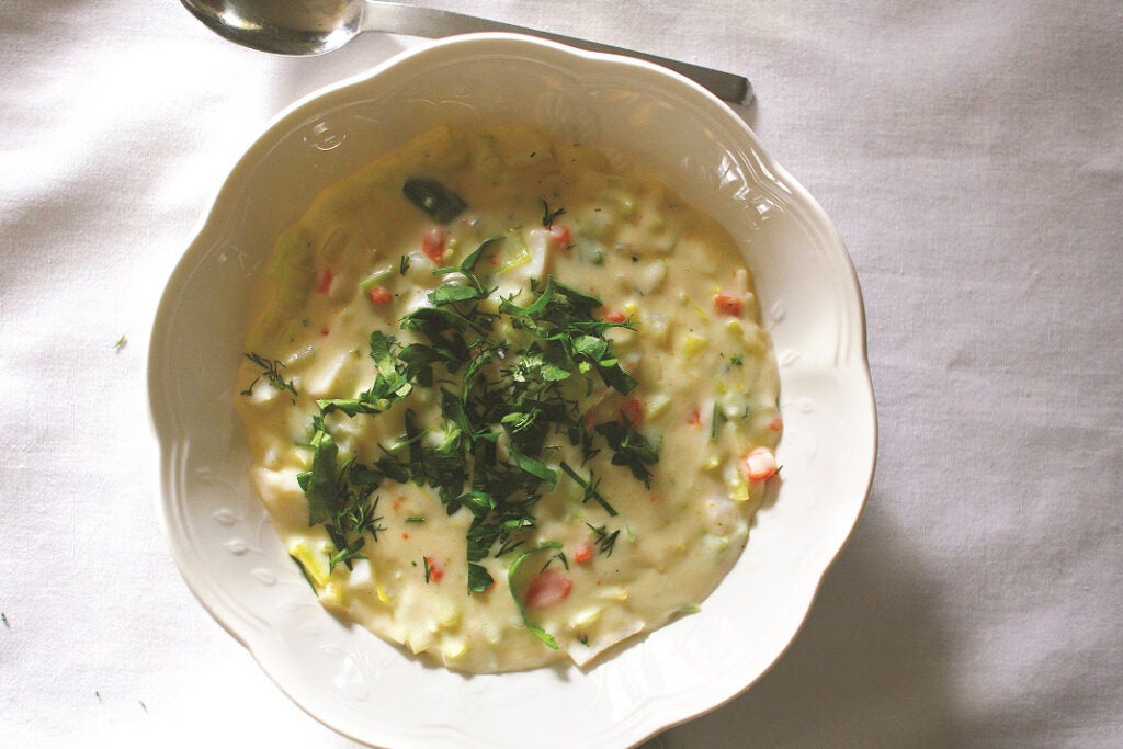 Smoked Whiting and Scallop Chowder