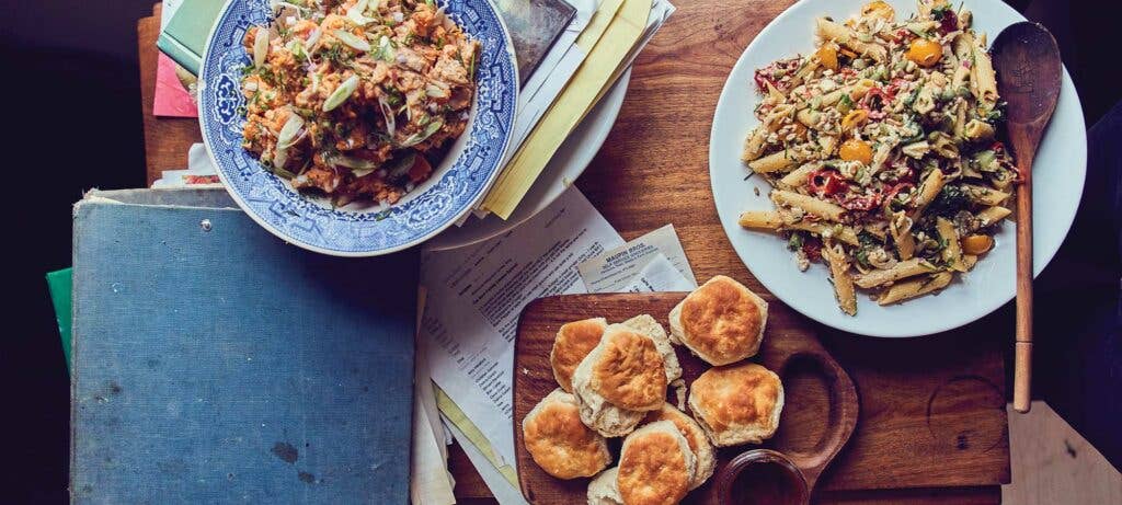 Fried Chicken and Sweet Potato Salad