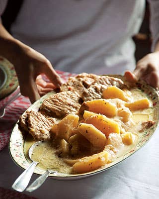 Pork with Apples and Cider Cream Sauce (Székelyalmás)