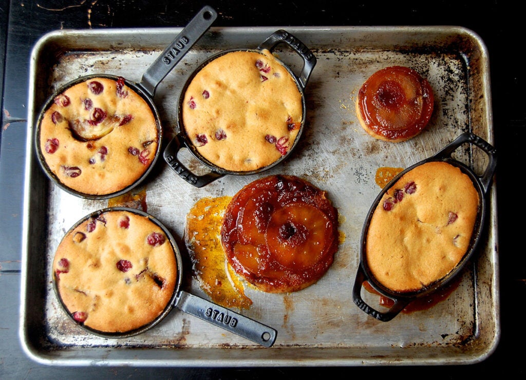 Apple and Cranberry Upside-Down Cakes