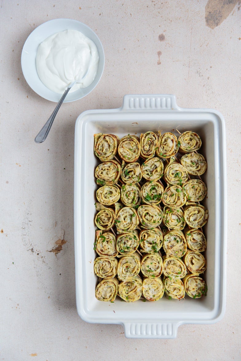 Rolled Sauerkraut Crepes
