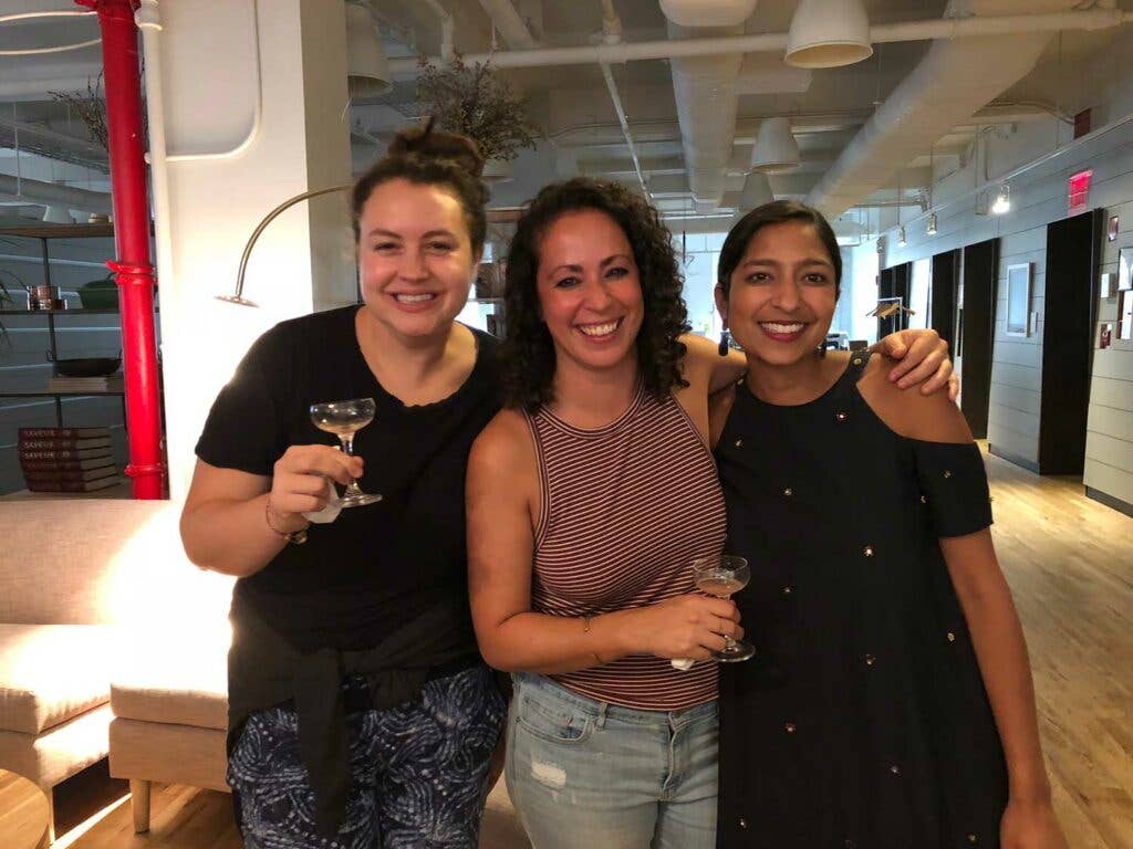 Munchies' Elana Schulman and Farideh Sadeghin with writer Priya Krishna