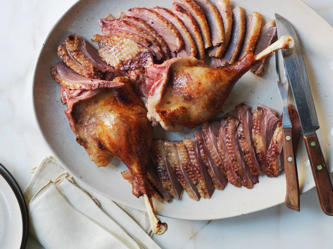 Apple- and Chestnut-Stuffed Goose with Egg Noodles