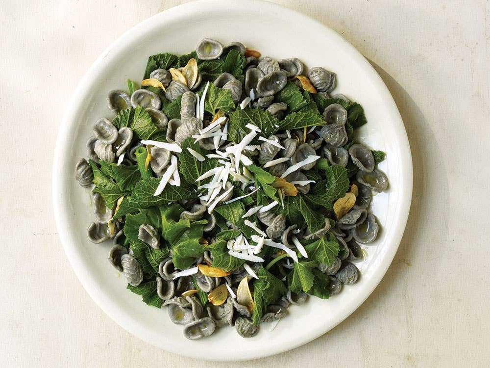 Grano Arso Orecchiette with Zucchini Leaves