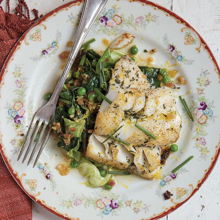 Pan-Seared Cod with Spring Vegetables