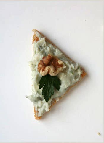 Roquefort and Walnut Canapes