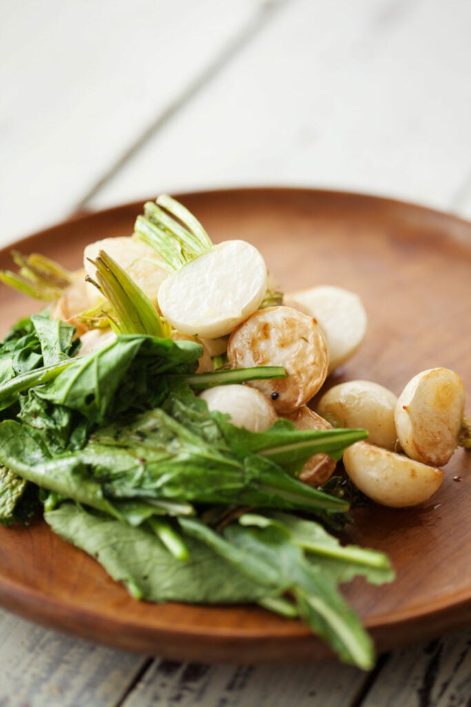 Roasted Turnips with Buttered Greens