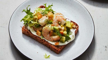 Shrimp, Avocado, Crispy Potatoes, Copenhagen, Smorrebrod