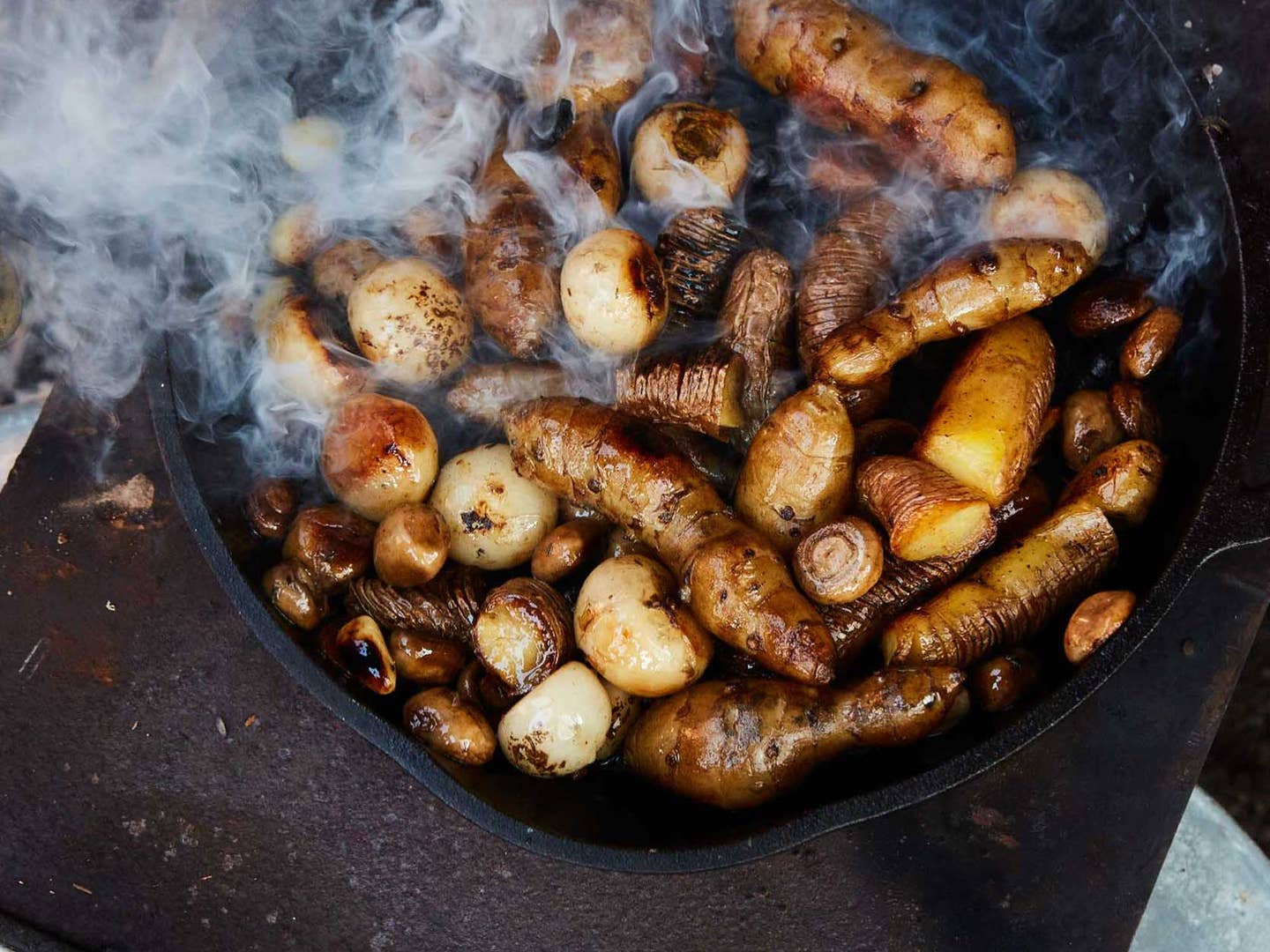 Roasted Sunchokes with Potatoes & Mushrooms