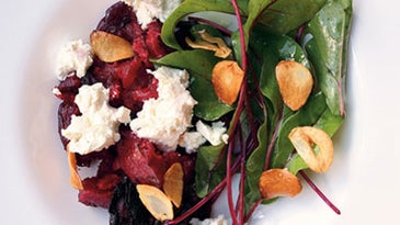 Smashed Beets with Goat Cheese