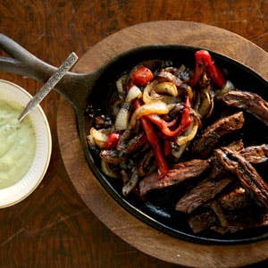 Steak Fajitas with Green Sauce