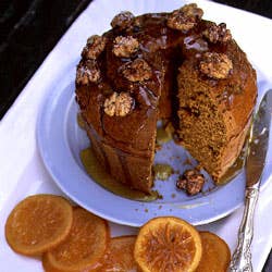 Pumpkin–Walnut Cake with Candied Oranges