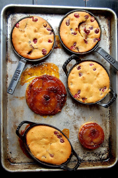 Apple and Cranberry Upside-Down Cakes