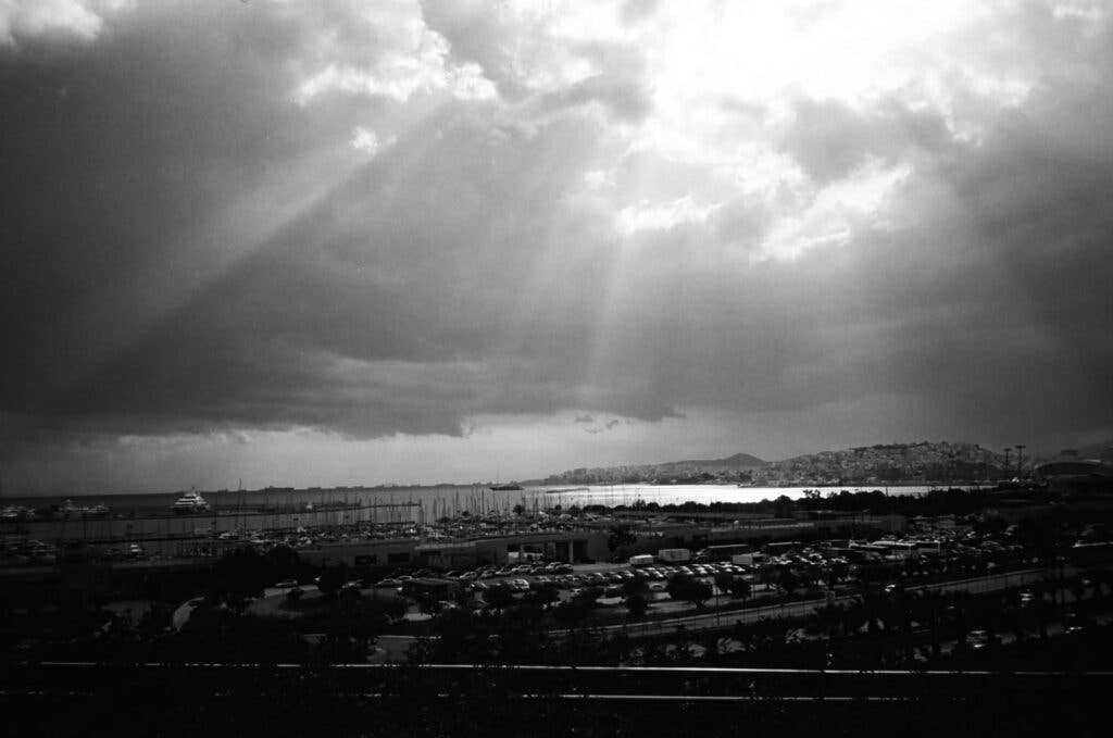 The day I went to the Cultural Center, it rained briefly over the harbor, but the clouds broke just long enough for me to capture light streaming through.