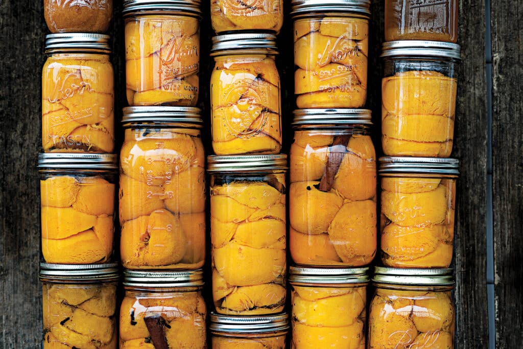 canned peaches