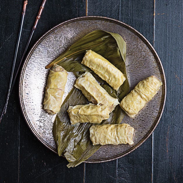 Fu Pi Juan (Steamed Tofu Skin–Wrapped Pork Rolls)