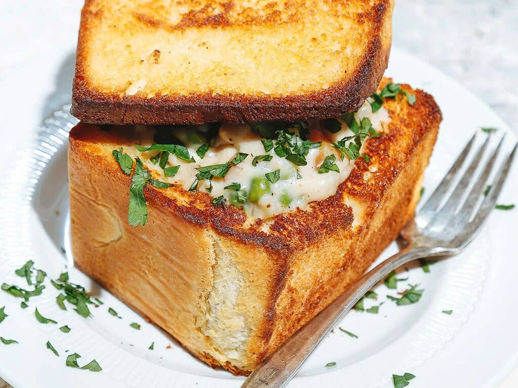 Chicken Blanquette Coffin Bread