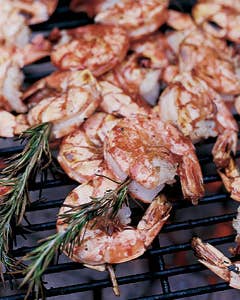 Skewered Shrimp on Rosemary Branches