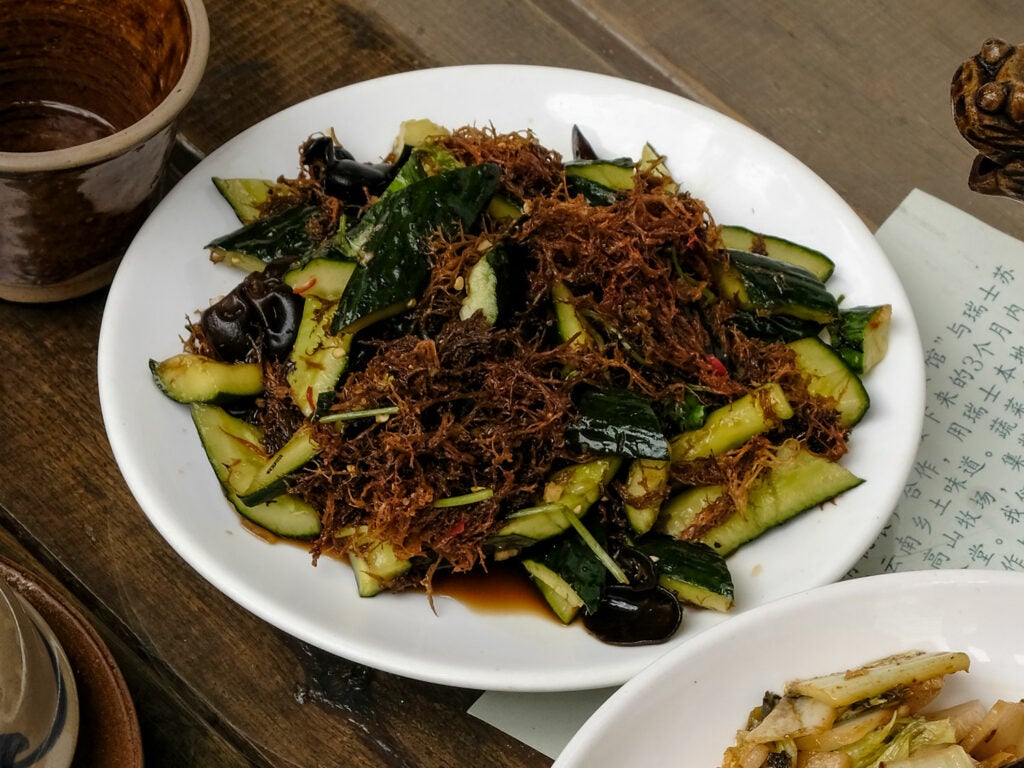 Mushroom and Cucumber Salad (Liang Ban Huanggua)