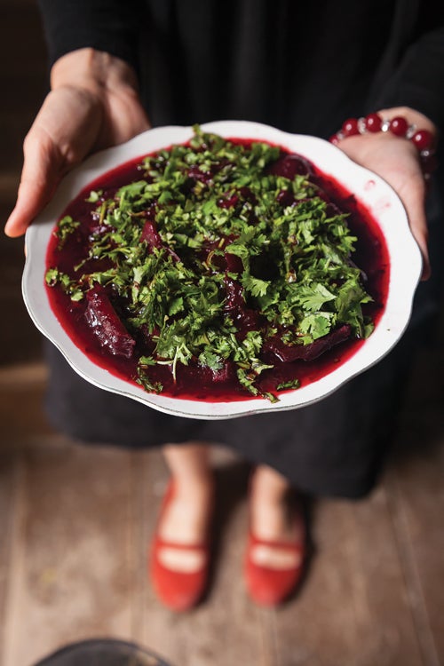 Beets in Tart Cherry Sauce (Charkhlis Chohgi)