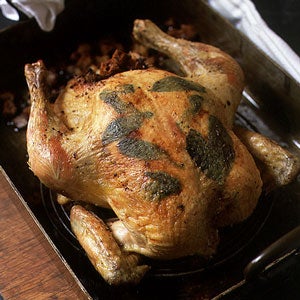 Roasted Capon with Sage Stuffing