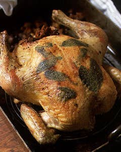 Roasted Capon with Sage Stuffing