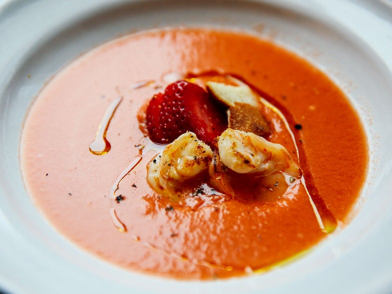 Strawberry, Watermelon, and Tomato Gazpacho