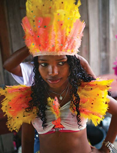 A girl dressed for a festival in the Marajo.