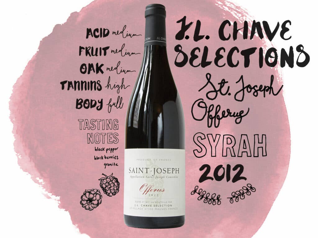 J.L. Chave Selections St. Joseph ‘Offerus’ 201 wine illustrations, handlettering and typography
