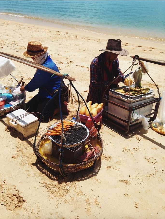 Vendors grilling on Ko Samui island in Thailand