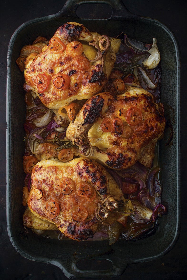 Kumquat-Glazed Cornish Game Hens with Bacon, Late Winter Feast