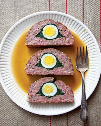 Egg-and-Spinach-Stuffed Meat Loaf