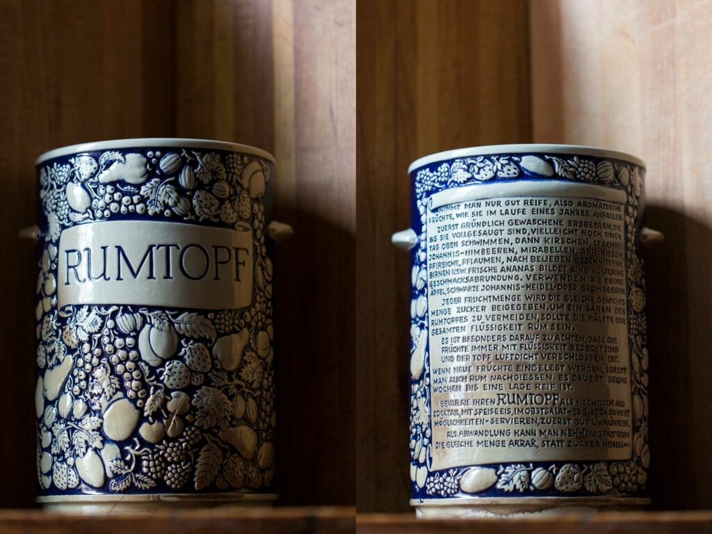 dekorativer Keramiktopf Mehrzwecktopf aus Keramik mit Früchtemuster 4,5 Liter Fassungsvermögen Artecsis Rumtopf für die Zubereitung und Konservierung von Früchten in Alkohol