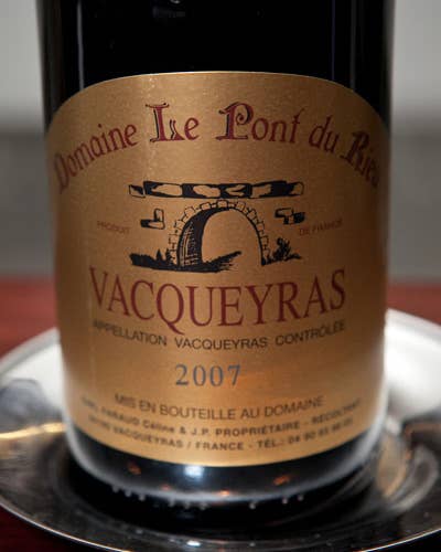 Tasting Notes: 2007 Vacqueyras Le Pont du Rieu