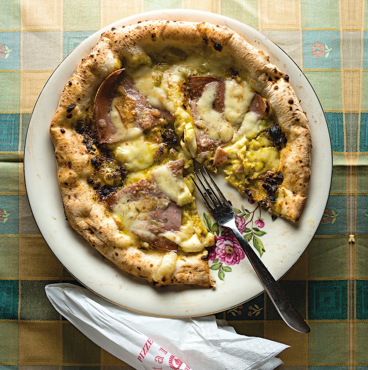 Pizza Pistacchio e Mortadella (Pistachio and Mortadella Pizza)