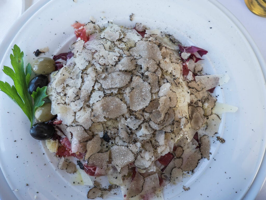 Beef carpaccio with black truffles, Buzet, Istria
